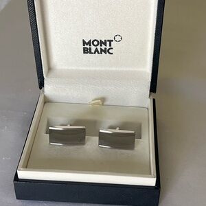 Montblanc Silver Rectangular Cuff Links